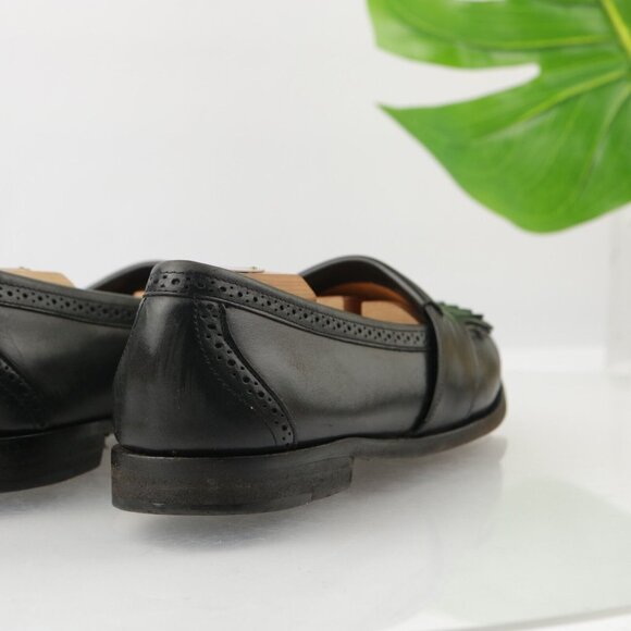 VTG Cole Haan Mens Loafer Size 9.5 D Black Leather Kiltie Shoe American Handsewn main image 10